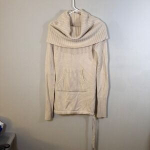 Sleeping on Snow Anthropologie Cream Cowl Neck Sweater Rabbit Hair Blend Small